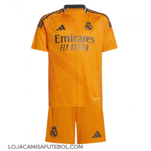 Camisa de Futebol Real Madrid Equipamento Secundário Infantil 2024-25 Manga Curta (+ Calças curtas)